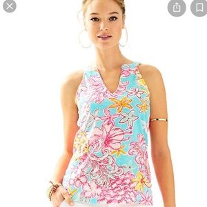 Lilly Pulitzer Arya Tank Top Breakwater Blue